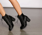 Trendy Moves Lace-Up Combat Booties Sai Feel